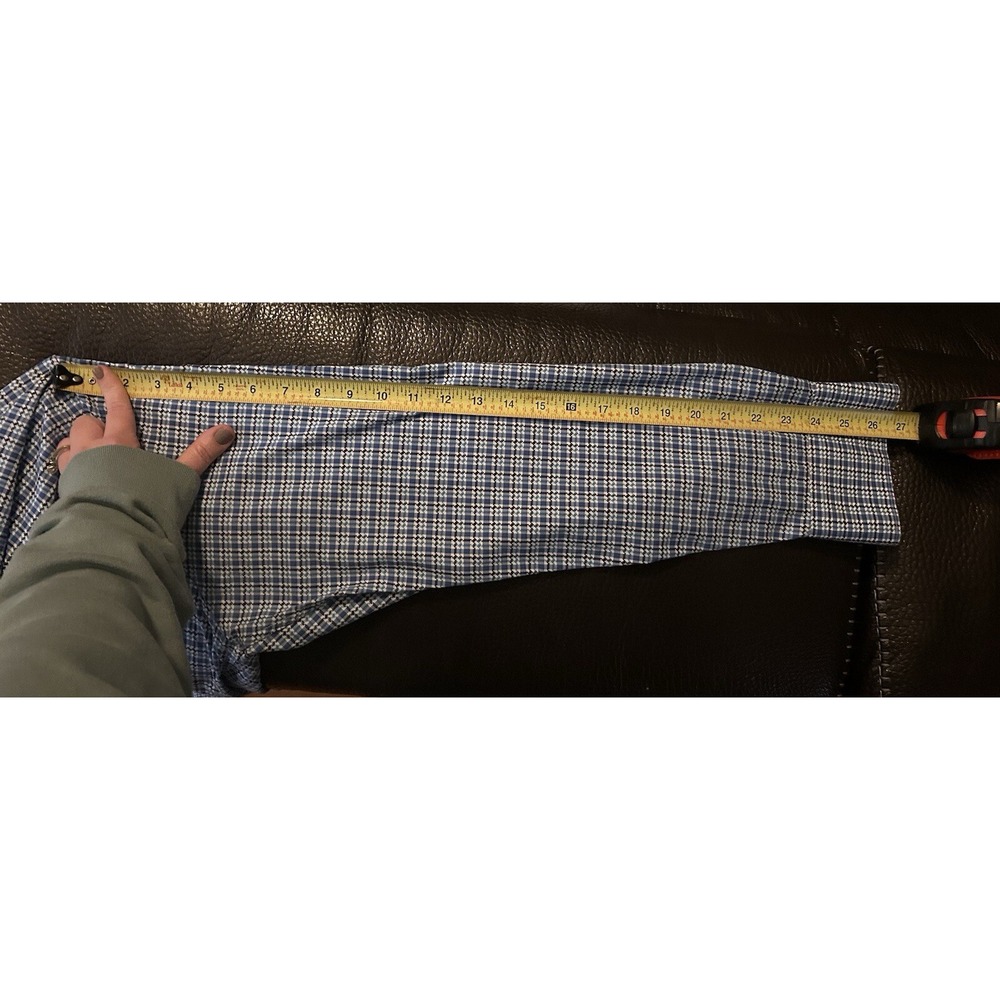 Bugatchi Button Down Shirt Mens Size XL Blue Plaid Flip Cuff NO Size Tag - Picture 8 of 11
